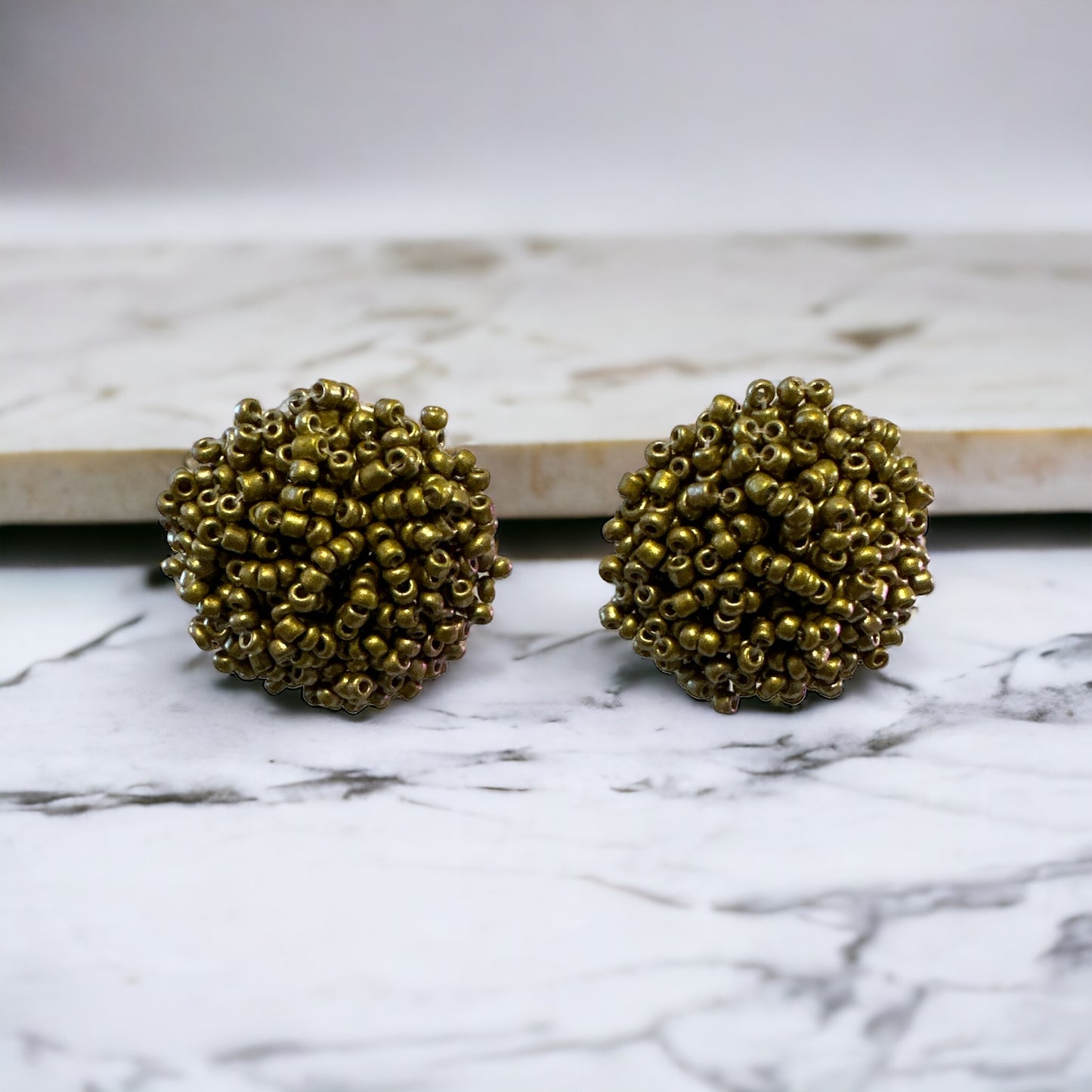 Golden Caviar Stud Earrings